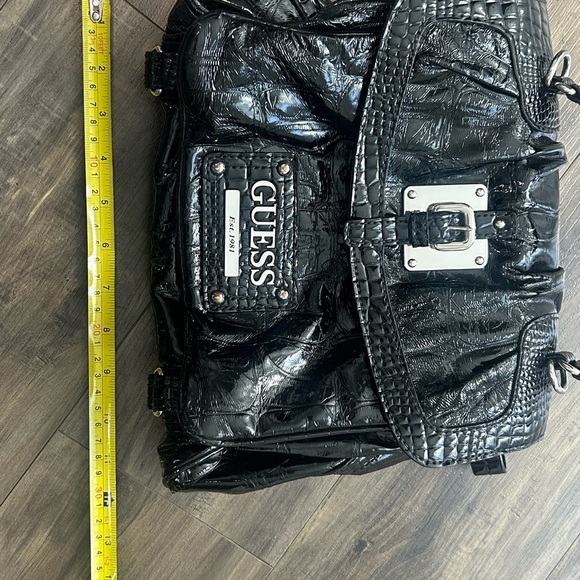 GUESS Shiny Black Satchel Bag - Picture 9 of 9